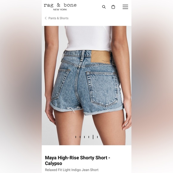 NWOT rag & bone Maya High Rise Shorty Shorts Size 28 - Picture 2 of 12